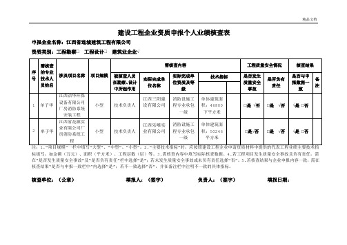 业绩核查表(个人业绩)