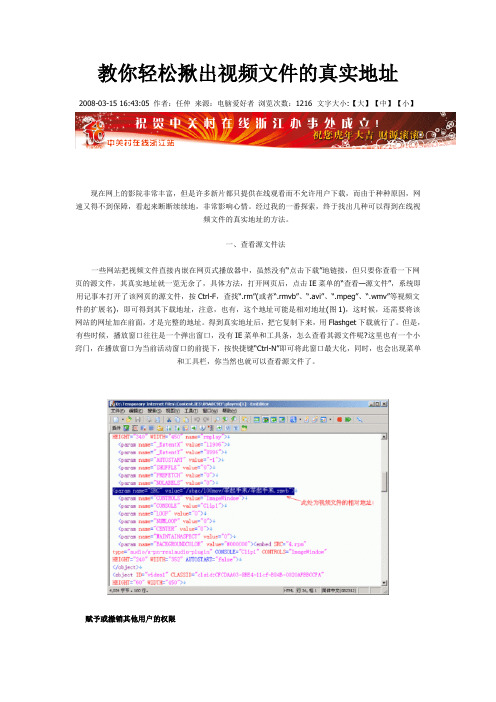 教你轻松揪出视频文件的真实地址