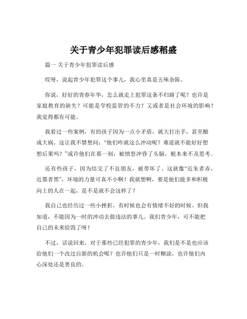 关于青少年犯罪读后感稻盛