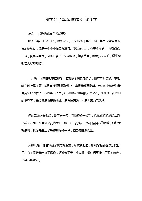 我学会了溜溜球作文500字