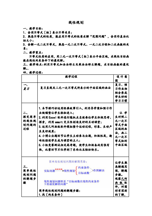 2021-2022学年人教A版必修5 3.3.2 简单的线性规划问题 教案(2) 