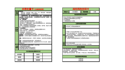 应急处置卡模板(部门负责人,班长,岗位员工)