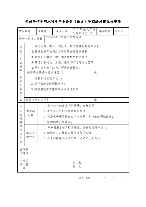 中期检查表参考模板李晓旭