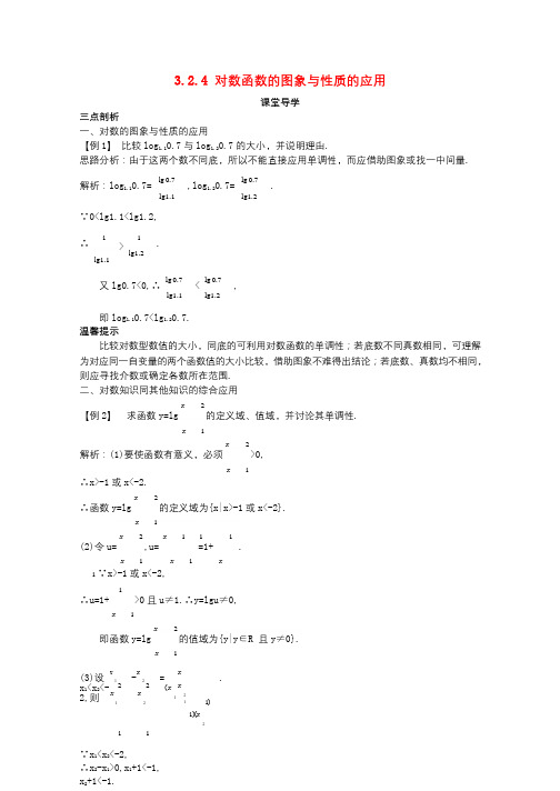 高中数学第三章指数函数对数函数和幂函数3.2对数函数3.2.4对数函数的图象与性质的应用课堂导学案苏教版必修