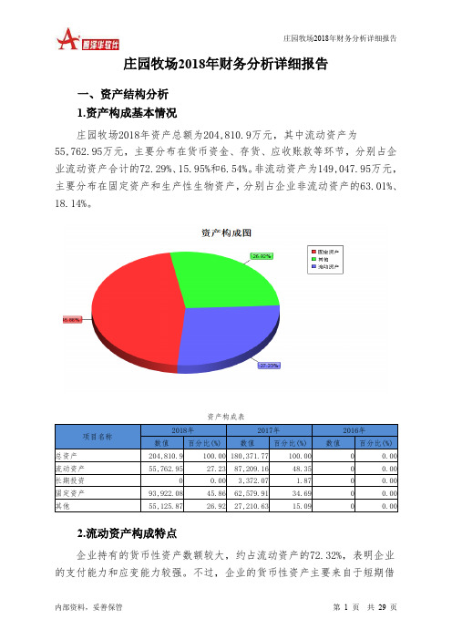 庄园牧场2018年财务分析详细报告-智泽华