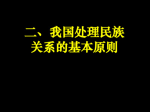 我国处理民族关系的基本原则