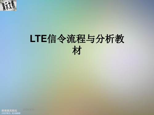 LTE信令流程与分析教材