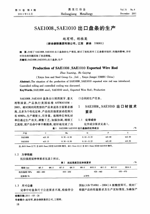 SAE1008、SAE1010出口盘条的生产