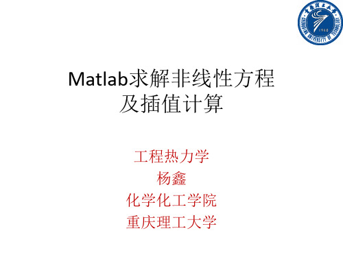 Matlab-非线性方程组求解插值