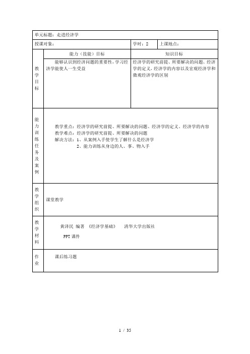 单元标题走进经济学