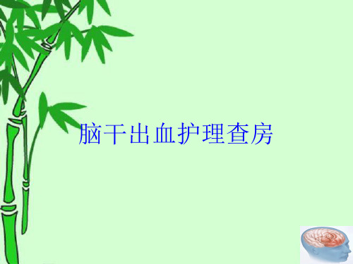 脑干出血护理查房培训课件