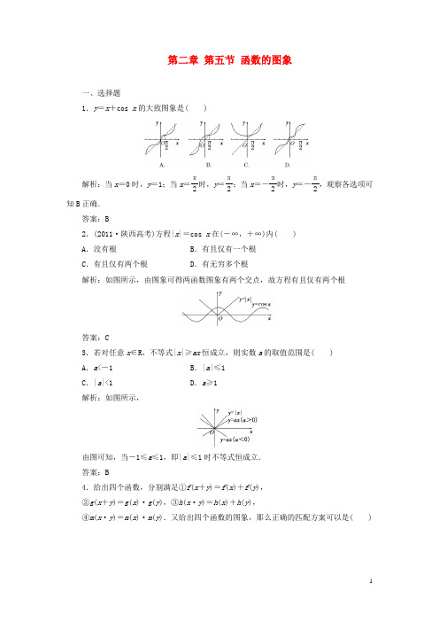 2013届高考数学一轮复习课时检测 第二章 第五节 函数的图象 理