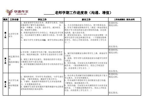 8——教师学期沟通工作进度表