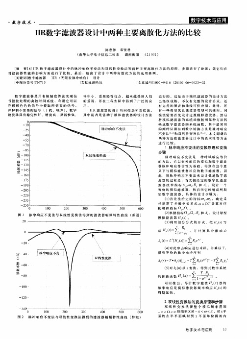 IIR数字滤波器设计中两种主要离散化方法的比较