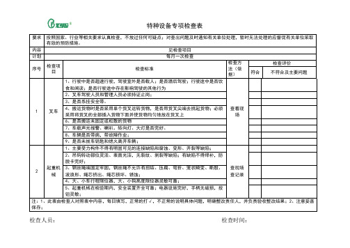 特种设备(作业)专项检查表