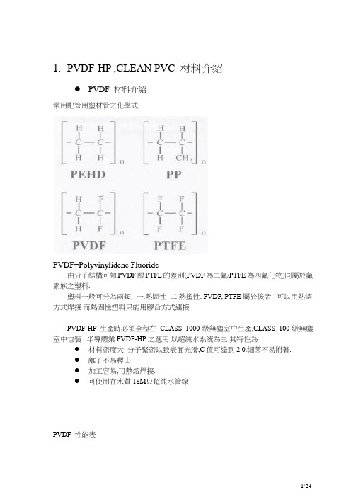 PVDF,Clean-PVC简介化学性及施工法