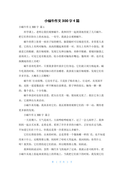 小蜗牛作文300字4篇