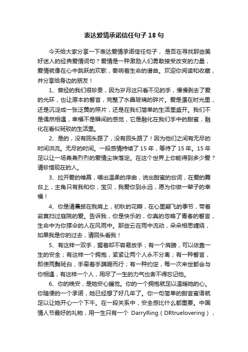 表达爱情承诺信任句子18句