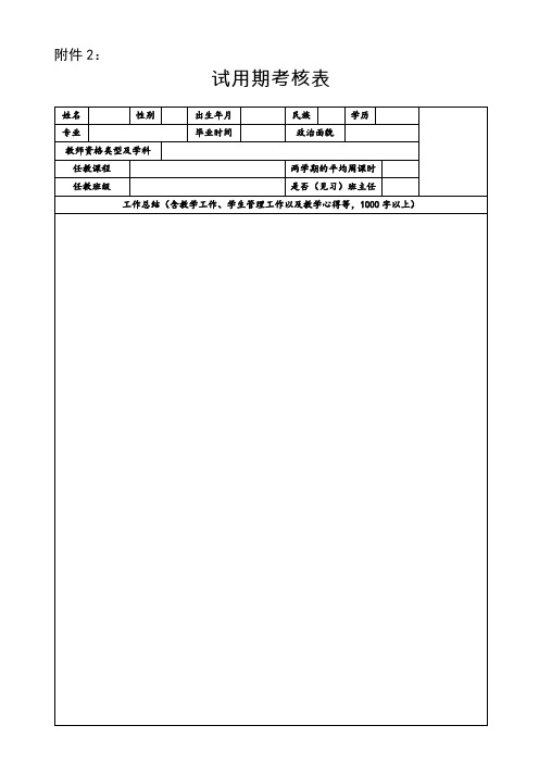 新上岗教师见习期满考核定级表