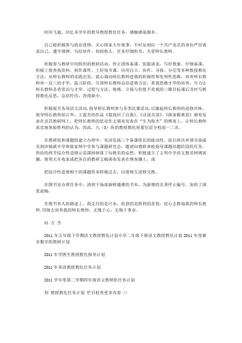 2010—2011学年度个人教学工作总结
