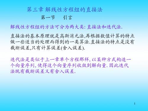 数值分析 第三章解线性方程组的直接法