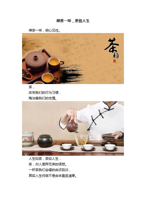 禅茶一味，茶悟人生