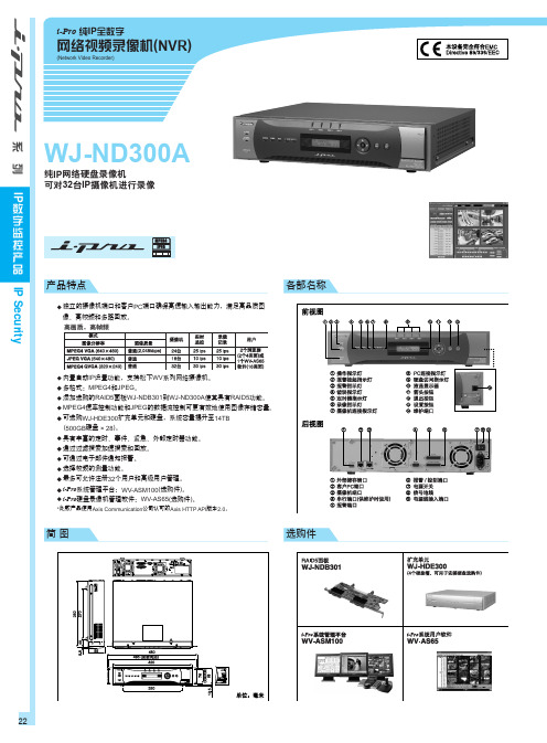 松下 WJ-ND300A录像机 说明书