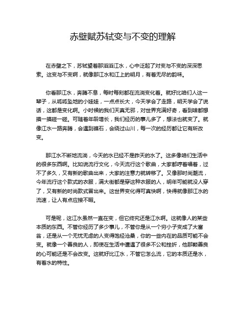 赤壁赋苏轼变与不变的理解