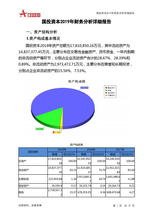 国投资本2019年财务分析详细报告