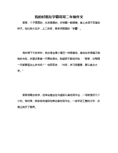 我的好朋友学霸哥哥二年级作文