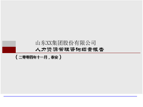 XX集团股份有限公司人力资源管理咨询结案报告(ppt 20)