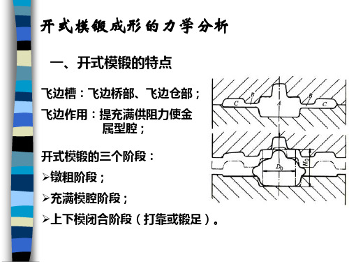 开式模锻成形的力学分析