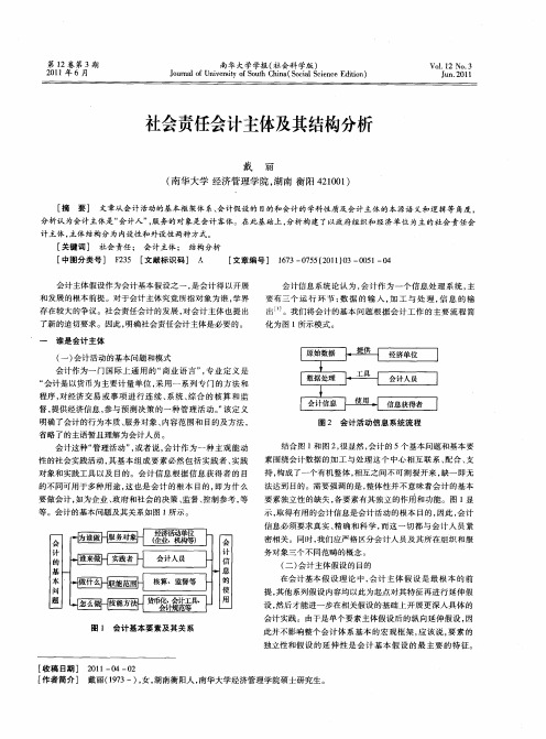 社会责任会计主体及其结构分析