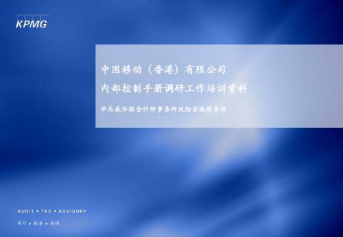 内部控制手册调研工作培训资料-毕马威