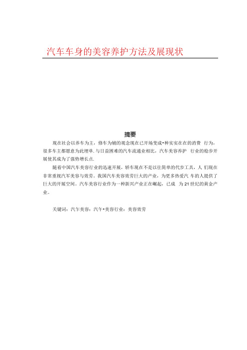 汽车车身的美容养护方法及发展现状.docx