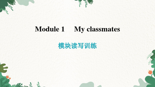 外研版七年级上册Module 1  My classmates模块读写训练课件(共14张PPT)