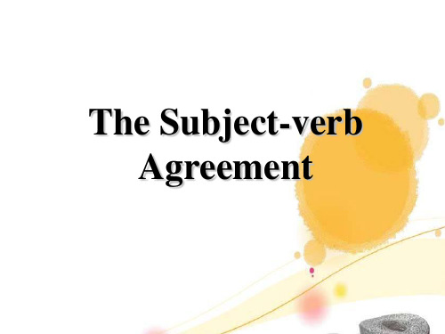 The Subject-verb Agreement