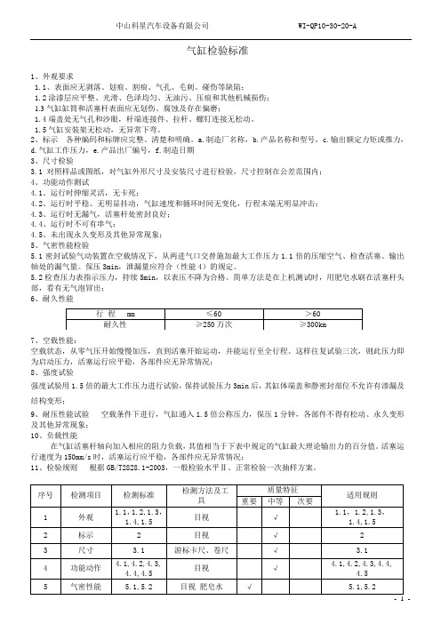 气缸检验标准