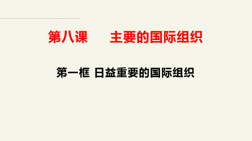 日益重要的国际组织(课件)高二政治课件(统编版选择性必修1)