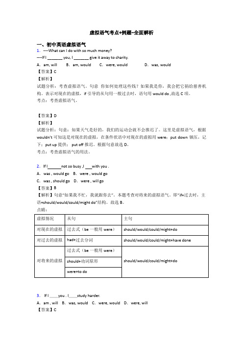 虚拟语气考点+例题-全面解析