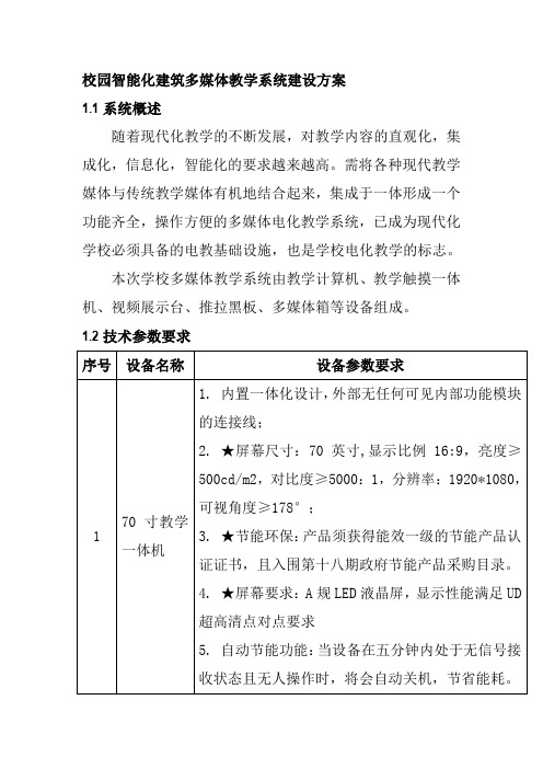 校园智能化建筑多媒体教学系统建设方案