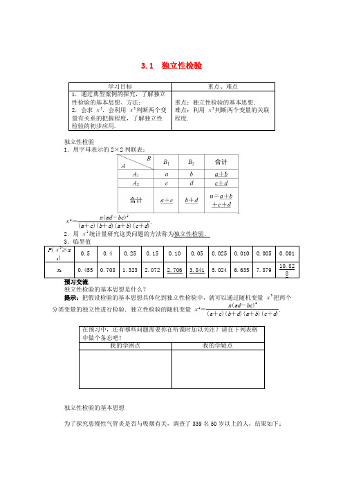 江苏省高二数学下册 第三单元《统计案例》全套教案