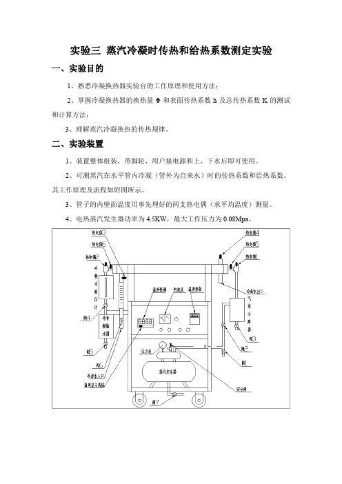 3 蒸汽冷凝时传热和给热系数测定实验-2