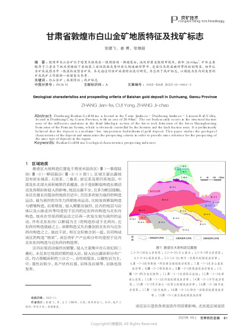 211085643_甘肃省敦煌市白山金矿地质特征及找矿标志