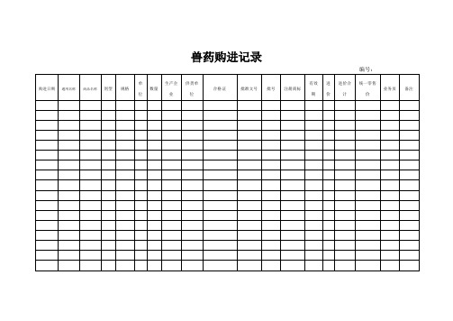 4.兽药采购、验收、入库、储存、销售、出库等记录