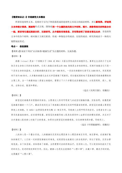 专题16 非连续性阅读(解析版)-2021年中考语文专项复习精讲精练