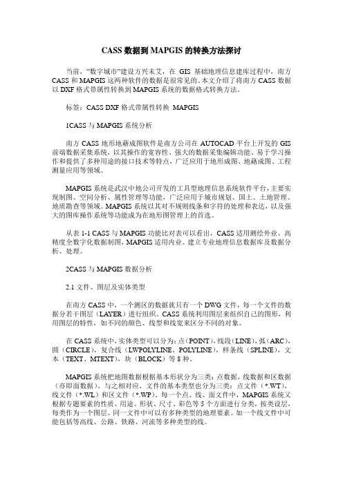 CASS数据到MAPGIS的转换方法探讨