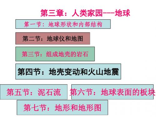 浙教版科学七年级新教材第三章人类的家园地球复习