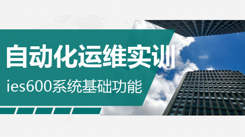 《电力系统自动化运维综合实》课件——ies600基础功能介绍