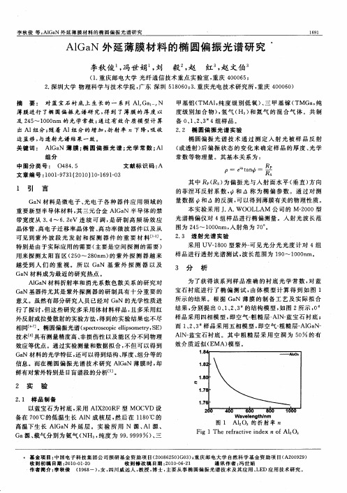 AlGaN外延薄膜材料的椭圆偏振光谱研究